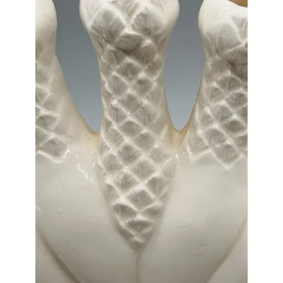 Mid Century Cream Quintal Five Finger Vase Posy Holder Ceramic 7.5 inch - Picture 2 of 7